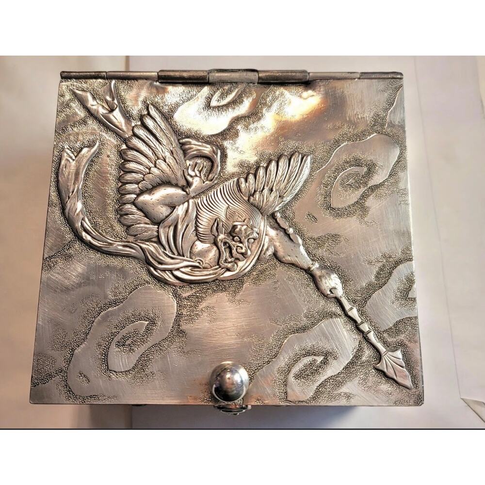 c.1888 Derby Silver Co. Quadruple Plate Jewelry Casket Box #3410